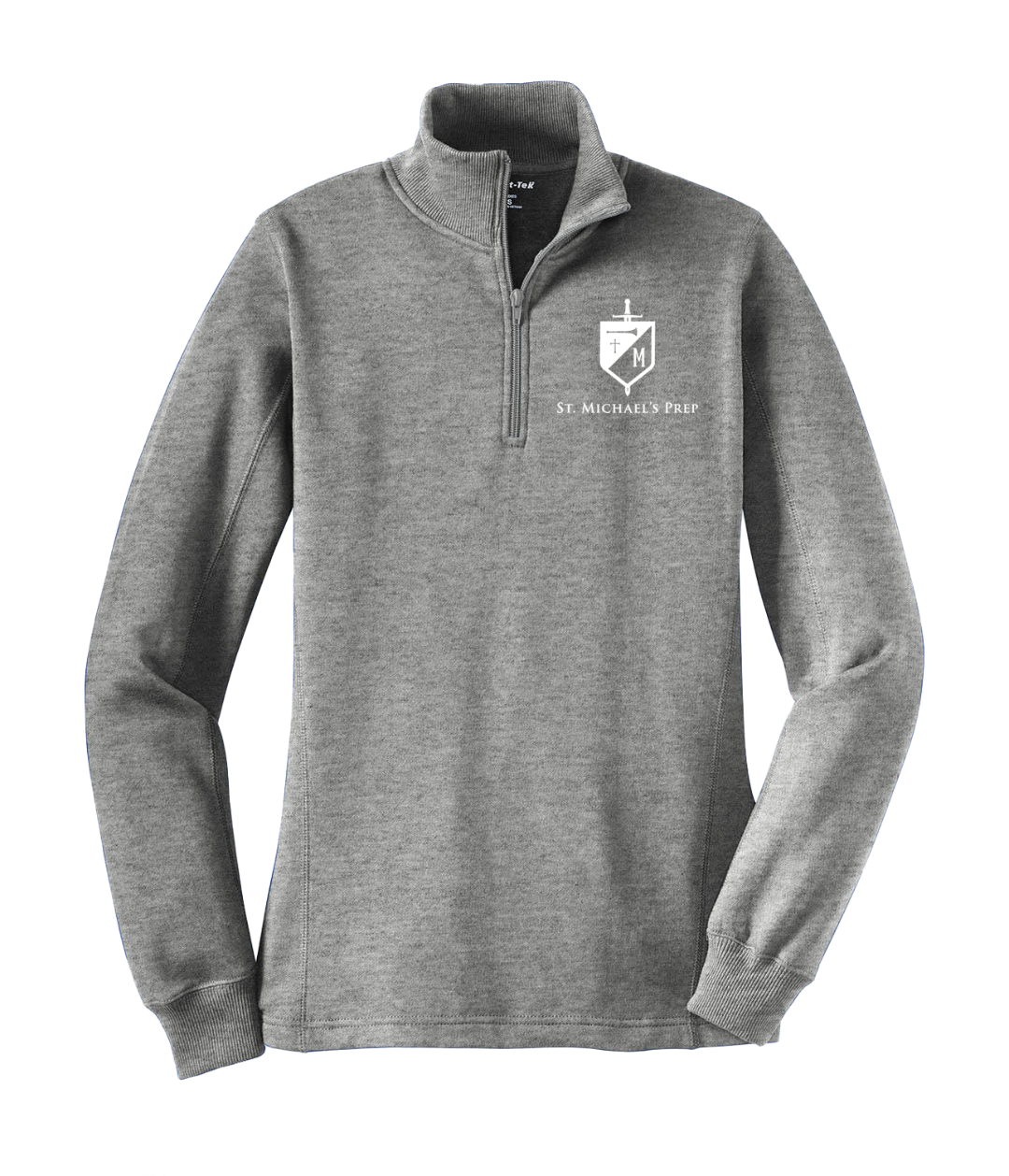 Ladies Grey Quarter Zip Light Sweatshirt