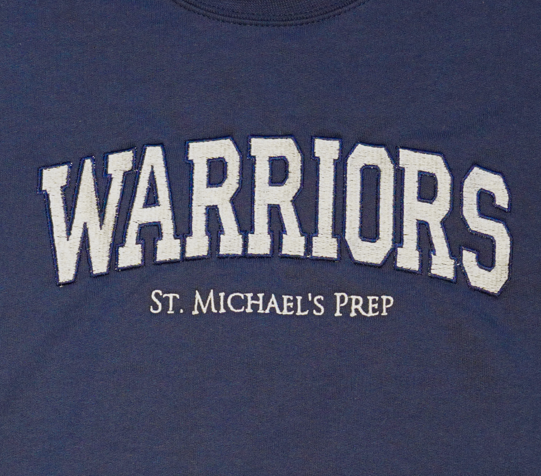 Warriors Block Navy Crew Sweatshirt