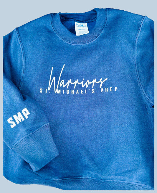 Warriors Script Navy Youth Sweatshirt