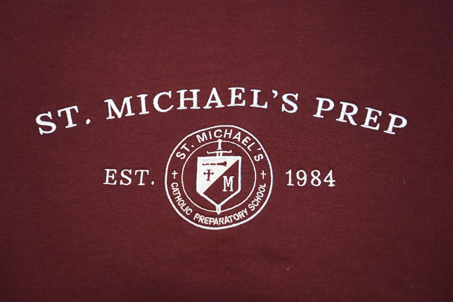 Maroon Collegiate Sweatshirt Embroidered