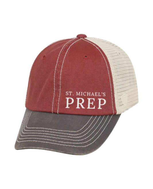 Embroidered Hat Maroon and Gray