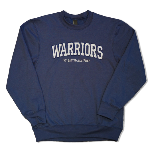 Warriors Block Navy Crew Sweatshirt